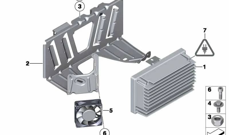 Amplificador sistema HiFi OEM 65129312591 para BMW F07, F07N. Repuesto original BMW.