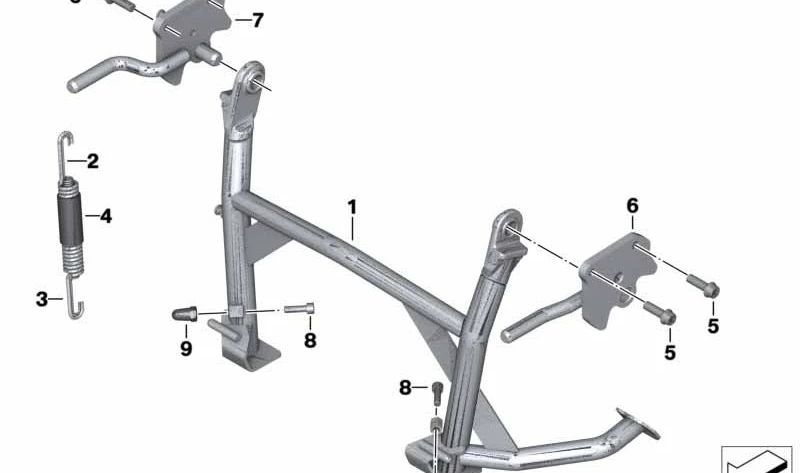 Alloggio di cavalletto centrale destro OEM 46527725214 per BMW C 600 Sport MOTORYCLES, C 650 Sport, C 650 GT. BMW MOTORAD originale.