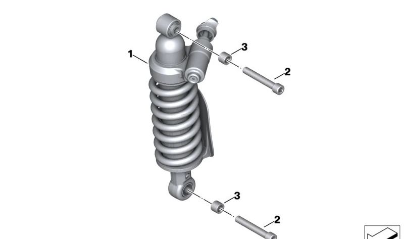Muelle-amortiguador trasero OEM 33549457872 para BMW Motorrad R nineT Scrambler, R nineT Urban G/S. Original BMW Motorrad.