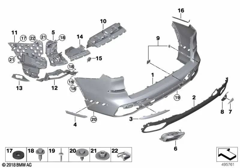 Suporte PDC externo direito OEM 51128069910 para BMW X7 (G07) xDrive30d, xDrive40i, xDrive50i... e muito mais. BMW genuíno.