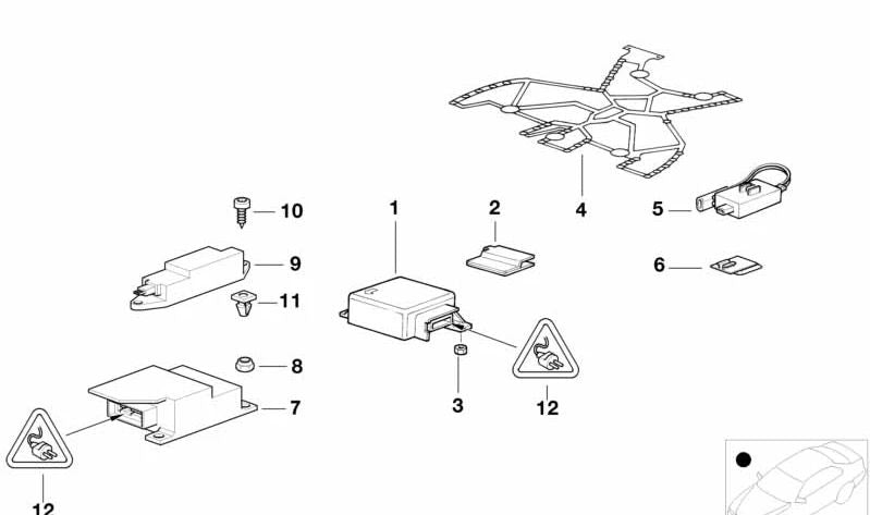 Connecteur électrique 30 Pines Blue OEM 61138352528 pour BMW E38 725TDS, 728i (tous les modèles compatibles). BMW d'origine.