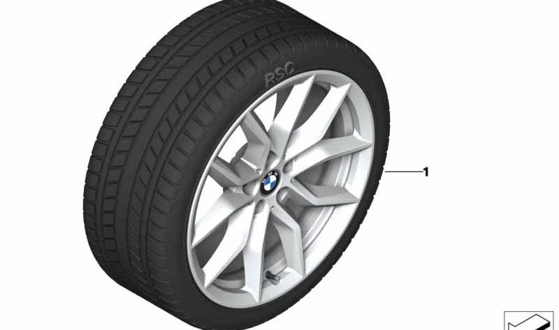 Rueda completa de invierno con neumático 265/50R19 110H y llanta estilo 734 para BMW X5 G05. Con sensor RDC y clavos para nieve y hielo. Original BMW.