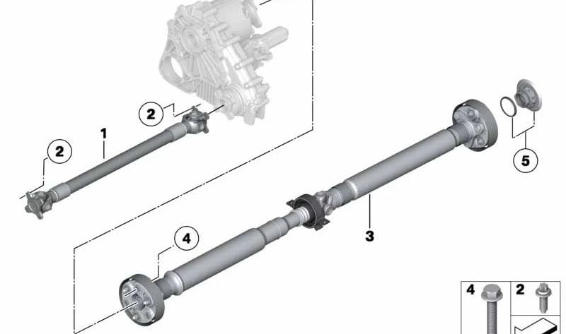 Eje de transmisión para caja de cambios automática OEM 26107614673 para BMW F07. Original BMW.