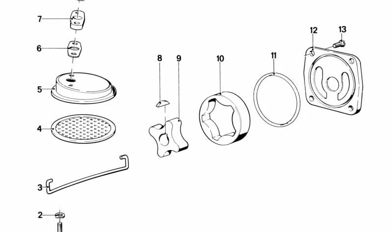 Tapa interior del filtro de aceite OEM 11411337509 para BMW R50, R60, R75, R80, R90, R100. Original BMW.