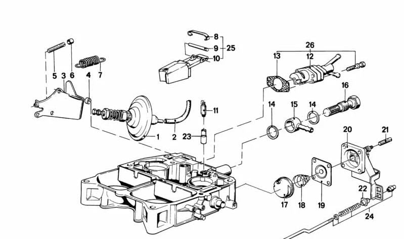Kit de arranque en frío OEM 13111707008 para BMW E21, E12. Original BMW.