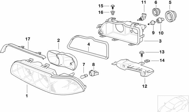 Portalamparas pour la série BMW 5 E39 (OEM 63128369219). BMW d'origine