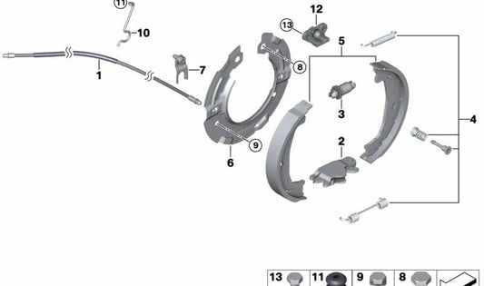 Anel de retenção da sapata de freio para BMW E84 (OEM 34206787315). BMW original