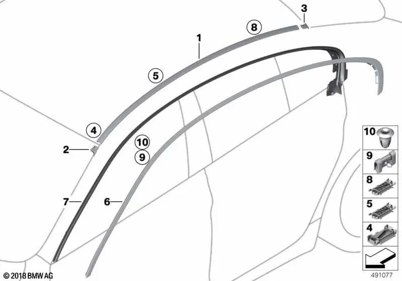 Coperchio di stampa a sinistra per BMW F06, F06N (OEM 51138032687). BMW originale