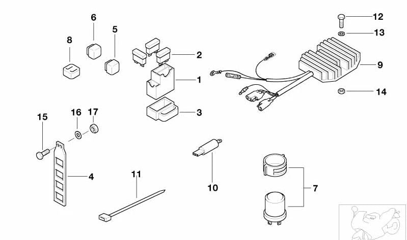 Regulador OEM 61312346432 para motos BMW F 650, F 650 ST. Original BMW Motorrad.