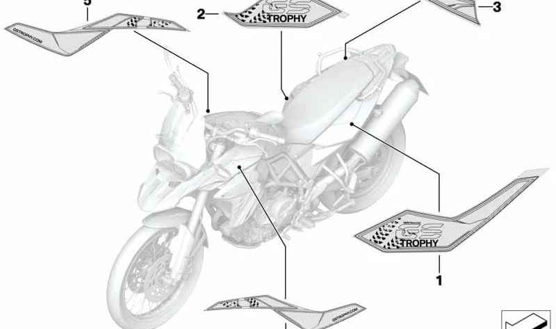 Cubierta decorativa lateral derecha OEM 51148565924 para BMW Motorrad F 800 GS (FK72) año 2016–2017. Pieza original BMW Motorrad.