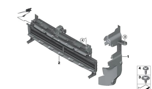 Guía de aire izquierda OEM 51747499537 para MINI F56 Cooper SE. Original MINI.