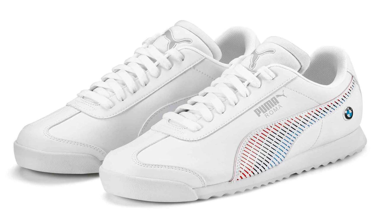 Sneaker Puma Roma dimensione 41 per BMW M Motorsport, bianco, con BMW M. Stripes valide per BMW. BMW originale.