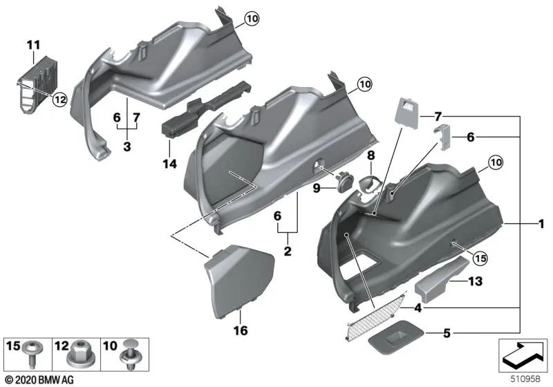 Lastnetzwerk für BMW F90, G30, G38, F91, F92, G14, G15 (OEM 51477464195). Original BMW.
