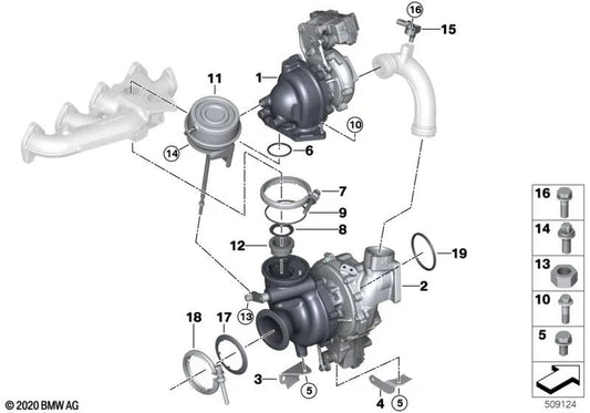 Sede della valvola di regolazione OEM 11658513570 per BMW F20, F21, F22, F30, F32, G30, G11, X3 G01... e altro ancora. BMW originale.