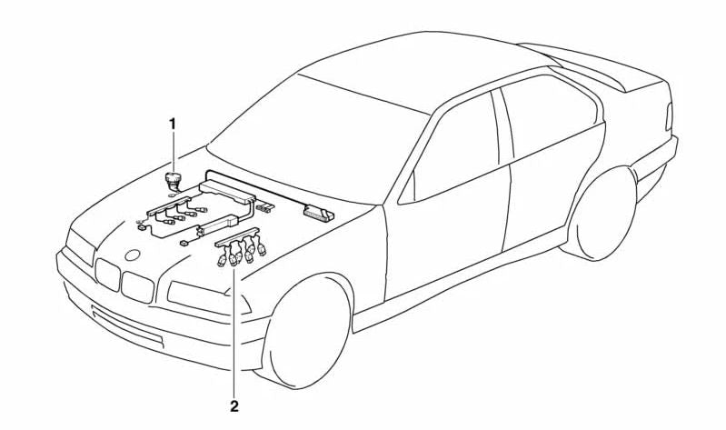 OEM Igning Spulenverdrahtung 12511744589 für BMW E36, E39, E38, Z3. Original BMW.