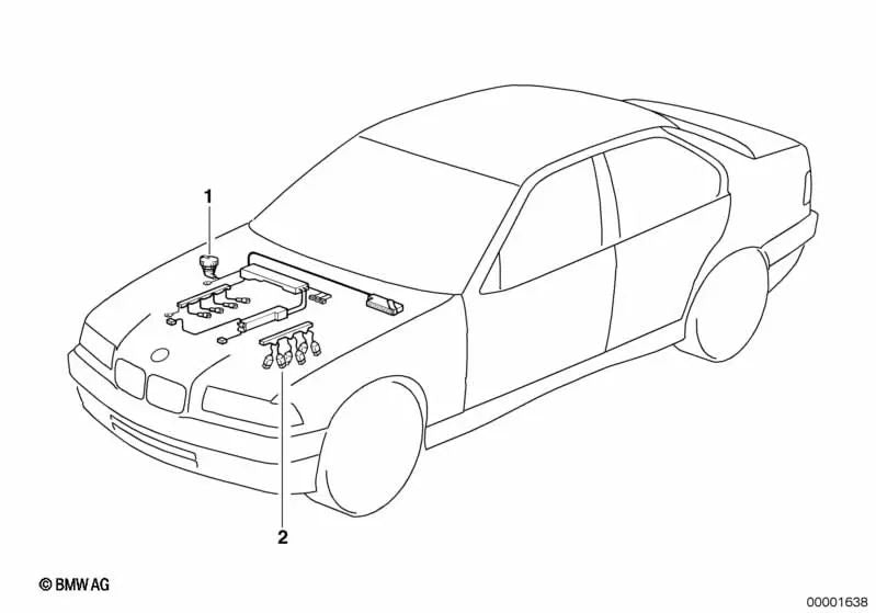 Arnés de Cables del Motor para BMW Serie 5 E39 (OEM 12517831068). Original BMW