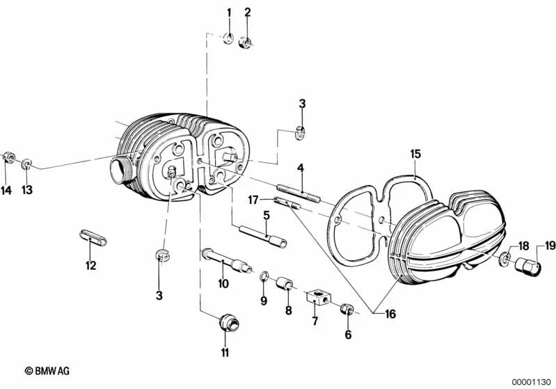 Casquillo OEM 11121254839 para motos BMW R50/5, R60/5, R75/5, R60/6, R75/6, R90/6. Original BMW Motorrad.