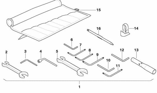 Bolsa de herramientas OEM 51162309916 para motos BMW R1200GS, F650GS, K1200S... y más. Original BMW Motorrad.