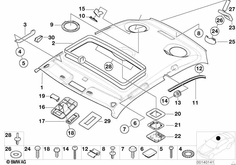 Framework für die Hände kostenlos für mehrere BMW -Modelle/-serien (OEM 51448401000). Original BMW.