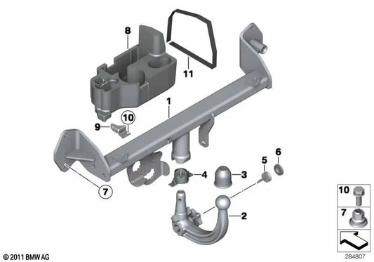 Plateau à outils à tête sphérique OEM 71606799416 pour BMW F20, F21, F22, F23 et plus. Véritable BMW.