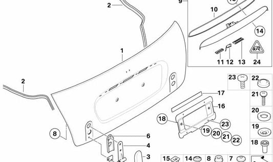 OEM compensatory plate 41627117464 for MINI Cabrio R52, Mini R50. Original Mini.