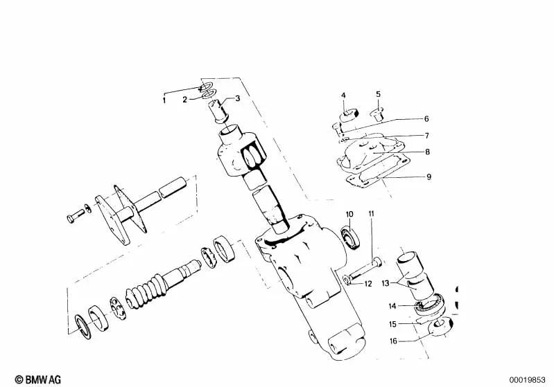 Junta de dirección OEM 32112670107 para BMW Serie 114 (1502, 1600, 1600GT, 1600SA, 1602). Original BMW.