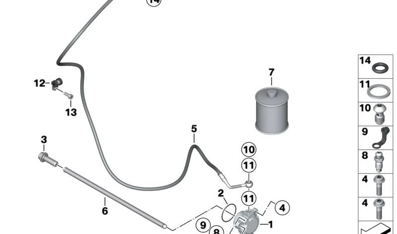 Conducto de embrague OEM 32728565076 para motos BMW K 1600 GT, K 1600 GTL, K 1600 Bagger. Original BMW Motorrad.