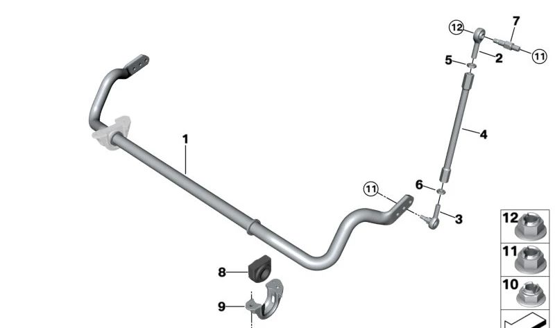 Silentblock estabilizador 30,4 mm OEM 31358431270 para BMW E46,E83,E85,E86,Z4,X3. Pieza original BMW.