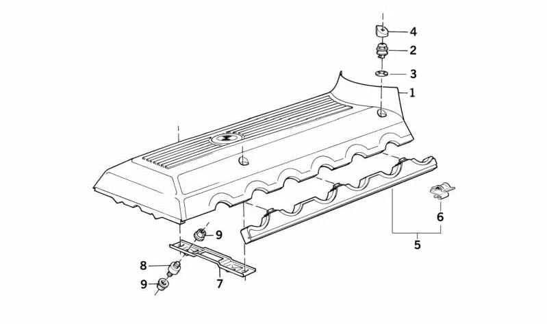 Silentblock de admisión OEM 11611725167 para BMW E32, E31, E38. Pieza original BMW.