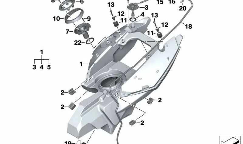 Elemento de goma OEM 16117706736 para BMW Motorrad F 700 GS, F 800 S, F 800 ST, F 650 GS... y más. Original BMW Motorrad.