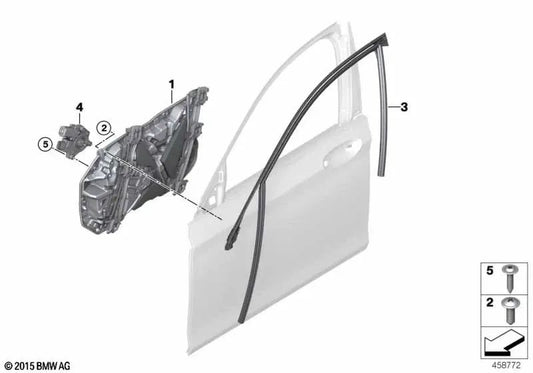 Acionamento do elevador de janela dianteiro esquerdo OEM 61359463855 para BMW Série 7 G11, G12... e muito mais. BMW genuíno.