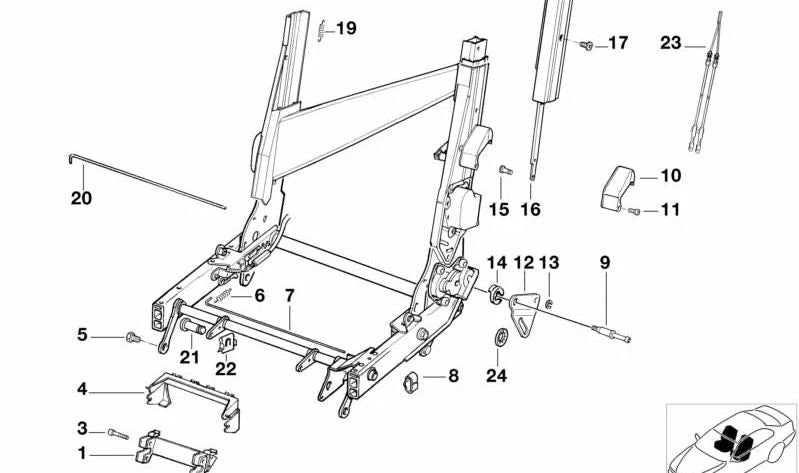 Palanca izquierda para ajuste de asiento OEM 52108128573 para BMW Serie 8 E31 (840Ci, 840i, 850CSi). Compatible con versiones automáticas y manuales. Original BMW.