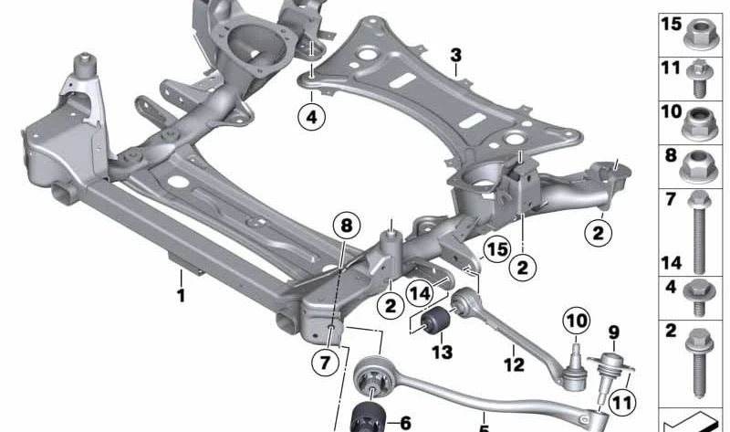 Portador de urso de borracha direita para BMW F25, F26 (OEM 31106787674). BMW original