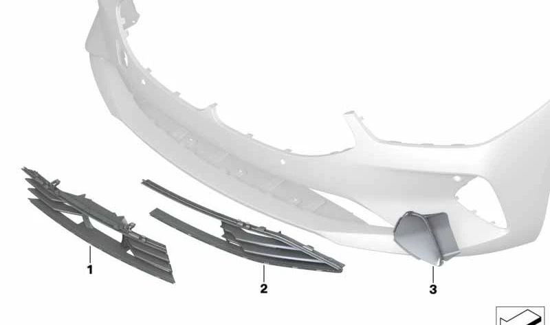Moldura embellecedora izquierda OEM 51117465425 para BMW G14, G15. Original BMW.