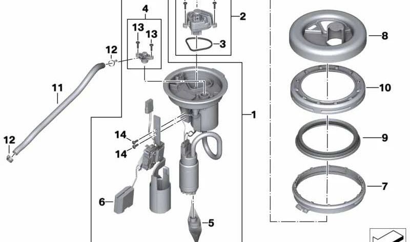 Sensor de nivel de combustible OEM 16147723933 para motos BMW F800S, F800ST, F800GT. Original BMW Motorrad.