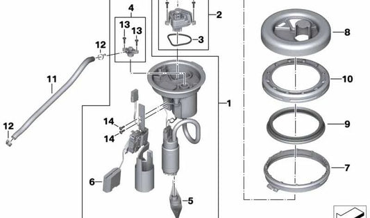 Sensor de nivel de combustible OEM 16147723933 para motos BMW F800S, F800ST, F800GT. Original BMW Motorrad.