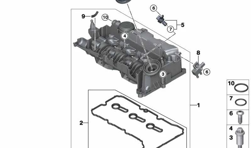 Juego de juntas tapa de culata OEM 11128473264 para MINI F56, F55, F57, Clubman F54, Countryman F60… y más. Original MINI.