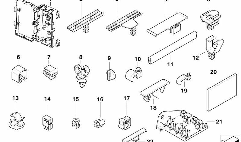 Abrazadera de cables OEM 61138375708 para BMW E46. Original BMW.
