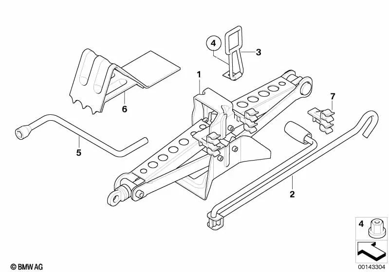 Gato de Articulación de Manivela para BMW E83, E83N (OEM 71103403631). Original BMW.