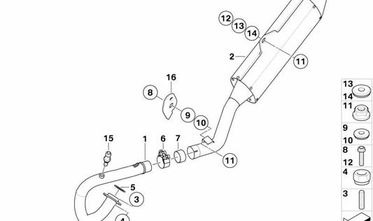 Abrazadera acodada OEM 18117717107 para motos BMW G450X (K16). Original BMW Motorrad.