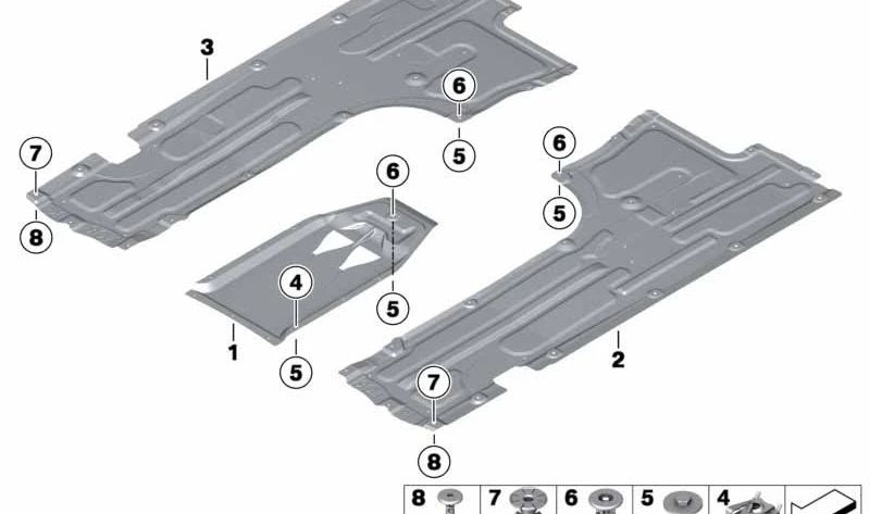 Protector inferior izquierdo OEM 51757276181 para BMW Serie 6 F06, F06N. Pieza original BMW.
