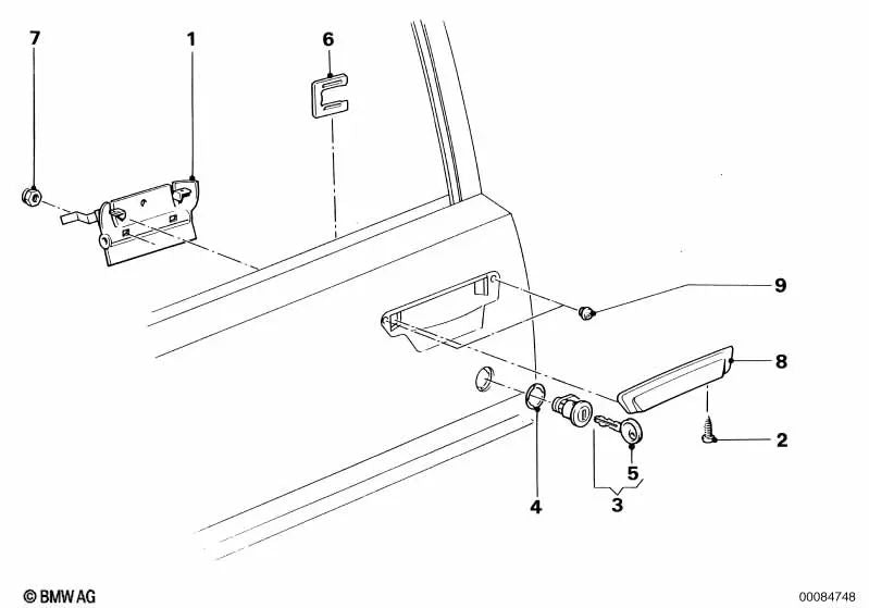 Grapa de fijación OEM 51211838035 para BMW E21, E30, E36, E46, E34, E39, E32, E38, X5 E53, Z3 E36... y más. Original BMW.