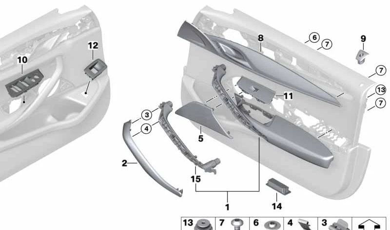 SUPPLABRANCE FRITTURA DESTRA OEM 51417489248 per BMW G30, G31. BMW originale.