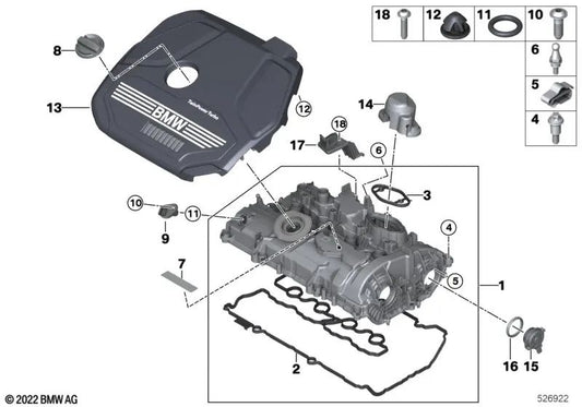 OEM-Motorabdeckung 11148656447 für BMW F40, F44, F45, F46, X1, X2. Original BMW.