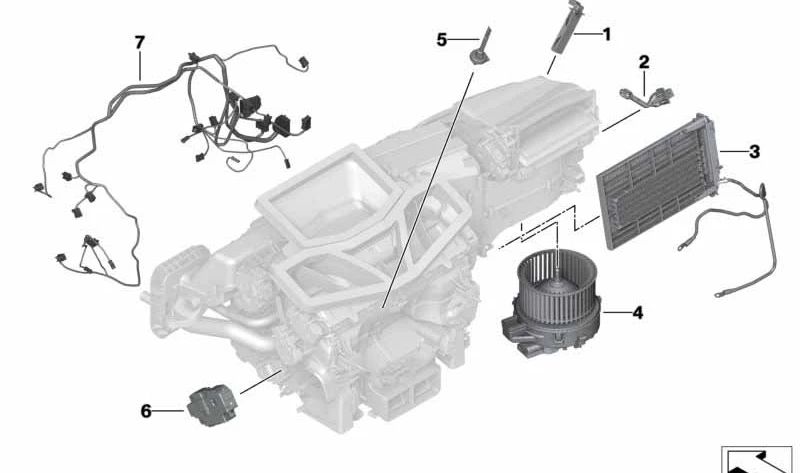 Calefactor eléctrico adicional frontal OEM 64116801525 para BMW G30, G30N, G31, G31N, G32, G32N, G11, G11N, G12, G12N, G14, G15, G16. Original BMW.