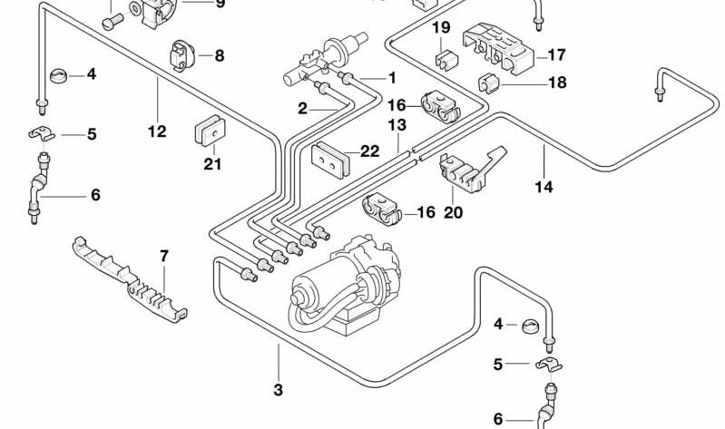 Tubo de freno OEM 34326755703 para BMW E21, E36, E12, E23, E38, Z1, Z3. Original BMW.