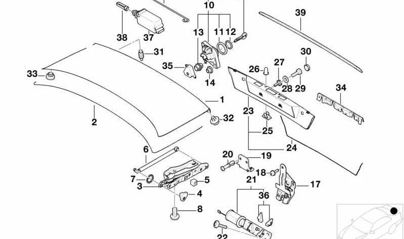 Junta de cierre exterior OEM 51248173086 para BMW E38. Original BMW.