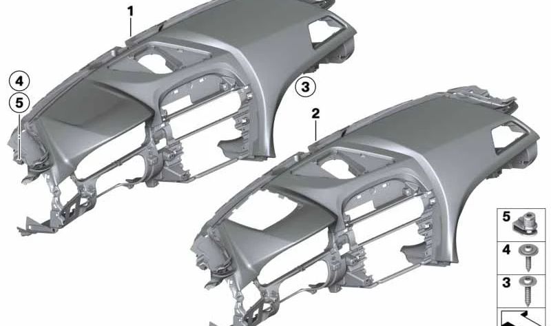 Revestimiento de salpicadero en cuero OEM 51459241026 para BMW Serie 6 (F06, F12, F13). Original BMW.