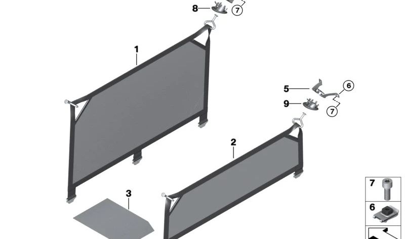 Rede de separação frontal OEM 51477371481 para MINI Clubman F54, F54 LCI. MINI originais.