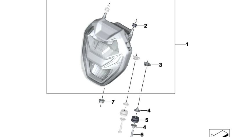 Faro LED Pro Dark OEM 63128395664 para BMW Motorrad R 1250 R (RK53). Compatible con modelos fabricados del 01/10/2022 al 31/10/2024. Original BMW Motorrad.